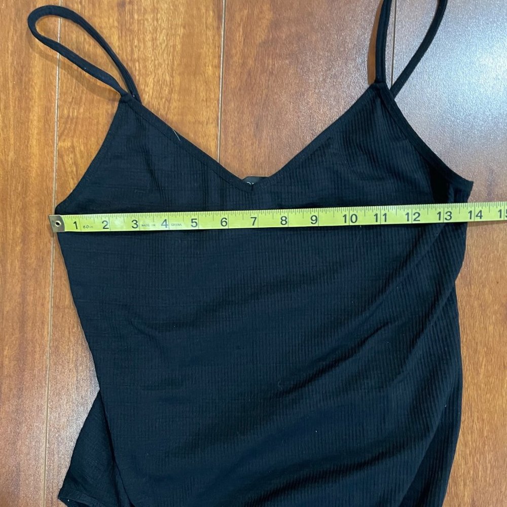 TOPSHOP Ribbed Stretchy Black Bodysuit Size 12 - Picture 6 of 12